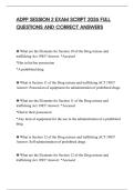 ADPP SESSION 2 EXAM SCRIPT 2026 FULL QUESTIONS AND CORRECT ANSWERS