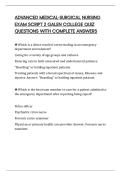 ADVANCED MEDICAL-SURGICAL NURSING EXAM SCRIPT 2 GALEN COLLEGE QUIZ QUESTIONS WITH COMPLETE ANSWERS