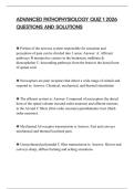 ADVANCED PATHOPHYSIOLOGY QUIZ 1 2026 QUESTIONS AND SOLUTIONS