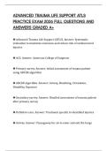 ADVANCED TRAUMA LIFE SUPPORT ATLS PRACTICE EXAM 2026 FULL QUESTIONS AND ANSWERS GRADED A&plus;