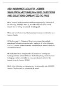 AE21 INSURANCE ADJUSTER LICENSE SIMULATION MIDTERM EXAM 2026 QUESTIONS AND SOLUTIONS GUARANTEED TO PASS