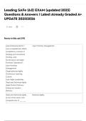 Leading SAFe &lpar;6&period;0&rpar; EXAM &lpar;updated 2025&rpar; Questions & Answers &vert; Latest Already Graded A&plus; UPDATE 2025&vert;2026