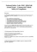 National Safety Code &lpar;NSC&rpar; 2026 Full  Actual Exam &ndash; Commercial Vehicle  Safety & Compliance  