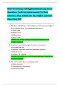 New York Industrial Hygienist Licensing Exam  Questions And Correct Answers &lpar;Verified  Answers&rpar; Plus Rationales 2026 Q&A &vert; Instant  Download Pdf 