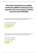 Rick Hansen Foundation Accessibility Certification &lpar;RHFAC&rpar; Professional Exam Questions And Correct Answers &lpar;Verified Answers&rpar; Latest Update