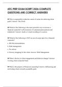 AFC PREP EXAM SCRIPT 2026 COMPLETE QUESTIONS AND CORRECT ANSWERS