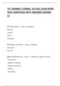 TCI TRAINING CORNELL ACTUAL EXAM PAPER 2026 QUESTIONS WITH ANSWERS GRADED A&plus;