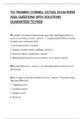 TCI TRAINING CORNELL ACTUAL EXAM PAPER 2026 QUESTIONS WITH SOLUTIONS GUARANTEED TO PASS