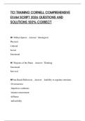 TCI TRAINING CORNELL COMPREHENSIVE EXAM SCRIPT 2026 QUESTIONS AND SOLUTIONS 100&percnt; CORRECT