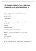 TCI TRAINING CORNELL FINAL PAPER 2026 QUESTIONS WITH ANSWERS GRADED A&plus;