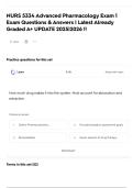 NURS 5334 Advanced Pharmacology Exam 1 Exam Questions & Answers &vert; Latest Already Graded A&plus; UPDATE 2025&vert;2026 &excl;&excl; 
