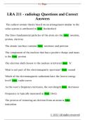 LRA 211 - radiology Questions and Correct  Answers