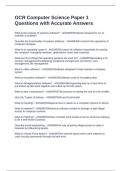 OCR Computer Science Paper 1 Questions with Accurate Answers