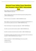 General Crane Safety Exam Questions And Answers Latest 2026 Guaranteed Pass&period;pdf