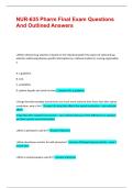 NUR-635 Pharm Final Exam Questions And Outlined Answers &vert;&vert; 100&percnt; Pass
