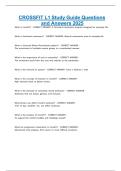 CROSSFIT L1 Study Guide Questions and Answers 2025