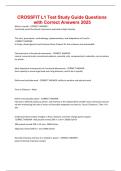 CROSSFIT L1 Test Study Guide Questions with Correct Answers 2025
