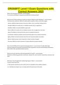 CROSSFIT Level 1 Exam Questions with Correct Answers 2025&period;p