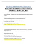 NEW YORK HOME INSPECTOR LICENSE EXAM 2025&sol;2026 QUESTIONS AND CORRECT ANSWERS GRADED A&plus; UPDATED 2025&sol;2026