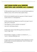 AHIT EXAM PAPER 2026 VERIFIED QUESTIONS AND ANSWERS 100&percnt; CORRECT
