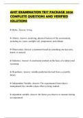 AHIT EXAMINATION TEST PACKAGE 2026 COMPLETE QUESTIONS AND VERIFIED SOLUTIONS