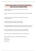 Crisis Intervention Final Exam Questions with Correct Answers 2025&period;