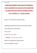 Maryland Property & Casualty Insurance Exam 2025&colon; 300 Newest Practice Questions & Verified Answers