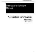 Solution Manual for Accounting Information Systems 15th Edition by Romney&comma; Steinbart&comma; Summers&comma; Wood &ndash; Complete Instructor&rsquo;s Guide