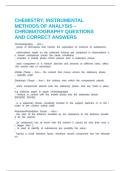 CHEMISTRY&semi; INSTRUMENTAL METHODS OF ANALYSIS &ndash; CHROMATOGRAPHY QUESTIONS AND CORRECT ANSWERS