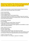 Med Screen Final Study Guide- Physical Therapy Screening&comma; Red & Yellow Flags&comma; Referrals&comma; and Early Detection NEW exam set questions and answers verified A&plus; tips MUST SEE&excl;&excl;&excl;&period;pdf