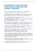INSTRUMENTAL ANALYSIS FINAL EXAM REVIEW QUESTIONS AND CORRECT ANSWERS