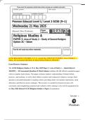 GCSE RELIGIOUS STUDIES A &lpar;9&ndash;1&rpar;&colon; Actual May 2025 PAST PAPER 2&colon; Area of Study 2 &mdash;  Islam&period; All Assessment Questions & Mark Scheme &lbrack;Edexcel 1RA0&sol;2C&rsqb; 
