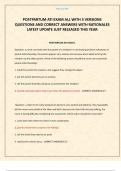 POSTPARTUM ATI EXAM ALL WITH 3 VERSIONS QUESTIONS AND CORRECT ANSWERS WITH RATIONALES LATEST UPDATE JUST RELEASED THIS YEAR