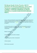 PN Mental Health Online Practice 2023 B  &lpar;Variation OF Healt And Wellness&comma; Clover Park  Technical College&rpar;EXAM QUESTIONS AND  CORRECT VERIFIED ANSWERS&sol; ALREADY  GRADED A&plus;&vert; NJXDG EXAM REVIEW &lpar;BRAND  NEW&excl;&excl;&rpar;