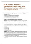 20-FL-XCertified Designated Representative Practice Exam Latest Update Actual Questions and Answers with complete solutions