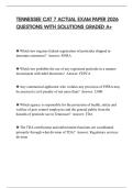TENNESSEE CAT 7 ACTUAL EXAM PAPER 2026 QUESTIONS WITH SOLUTIONS GRADED A&plus;