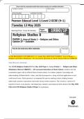 GCSE RELIGIOUS STUDIES B &lpar;9&ndash;1&rpar;&colon; Actual May 2025 PAST PAPER 1&colon; Area of Study 1 &mdash;  Religion and Ethics &lpar;Hinduism&rpar;&period; All Assessment Questions & Mark Scheme &lbrack;Edexcel 1RB0&sol;1E&rsqb; 