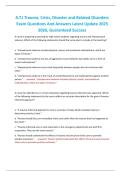 A&period;T&period;I Trauma&comma; Crisis&comma; Disaster and Related Disorders  Exam Questions And Answers Latest Update 2025  2026&comma; Guaranteed Success