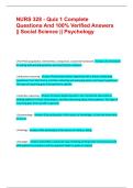 NURS 328 - Quiz 1 Complete Questions And 100&percnt; Verified Answers &vert;&vert; Social Science &vert;&vert; Psychology