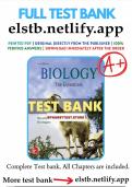 Test Bank for Biology&colon; The Essentials&comma; 3rd Edition&colon; The Chemistry of Life