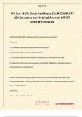 IAP End-of-Life Doula Certificate EXAM COMPLETE 100 Questions and Detailed Answers LATEST UPDATE THIS YEAR