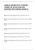 AMERICAN AIRLINES FLIGHT ATTENDANT TRAINING 787 ACTUAL EXAM 2026 QUESTIONS WITH ANSWERS GRADED A&plus;