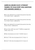 AMERICAN AIRLINES FLIGHT ATTENDANT TRAINING 787 EXAM SCRIPT 2026 QUESTIONS WITH ANSWERS GRADED A&plus;