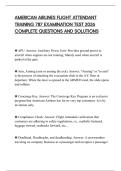 AMERICAN AIRLINES FLIGHT ATTENDANT TRAINING 787 EXAMINATION TEST 2026 COMPLETE QUESTIONS AND SOLUTIONS