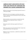 AMERICAN HEART ASSOCIATION CPR EXAM SCRIPT 2026 WRITTEN TEST QUESTIONS AND ANSWERS FULLY SOLVED GUARANTEED PASS