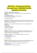 NUR 3816 &ndash; Professional Nursing Concepts Exam &vert; 2025&sol;2026 Verified Questions & Answers