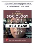 Test Bank &vert; Experience Sociology 5th Edition Croteau &vert; Chapters 1&ndash;17 &vert; Latest Update 