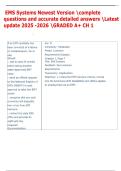  EMS Systems Newest Version complete  questions and accurate detailed answers Latest  update 2025 -2026 GRADED A&plus; CH 1 
