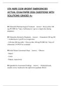 UTA NURS 5338 URGENT EMERGENCIES ACTUAL EXAM PAPER 2026 QUESTIONS WITH SOLUTIONS GRADED A&plus;