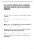 UTA FOUNDATIONS FINAL EXAM SCRIPT 2026 COMPLETE QUESTIONS AND ANSWERS 100&percnt; CORRECT